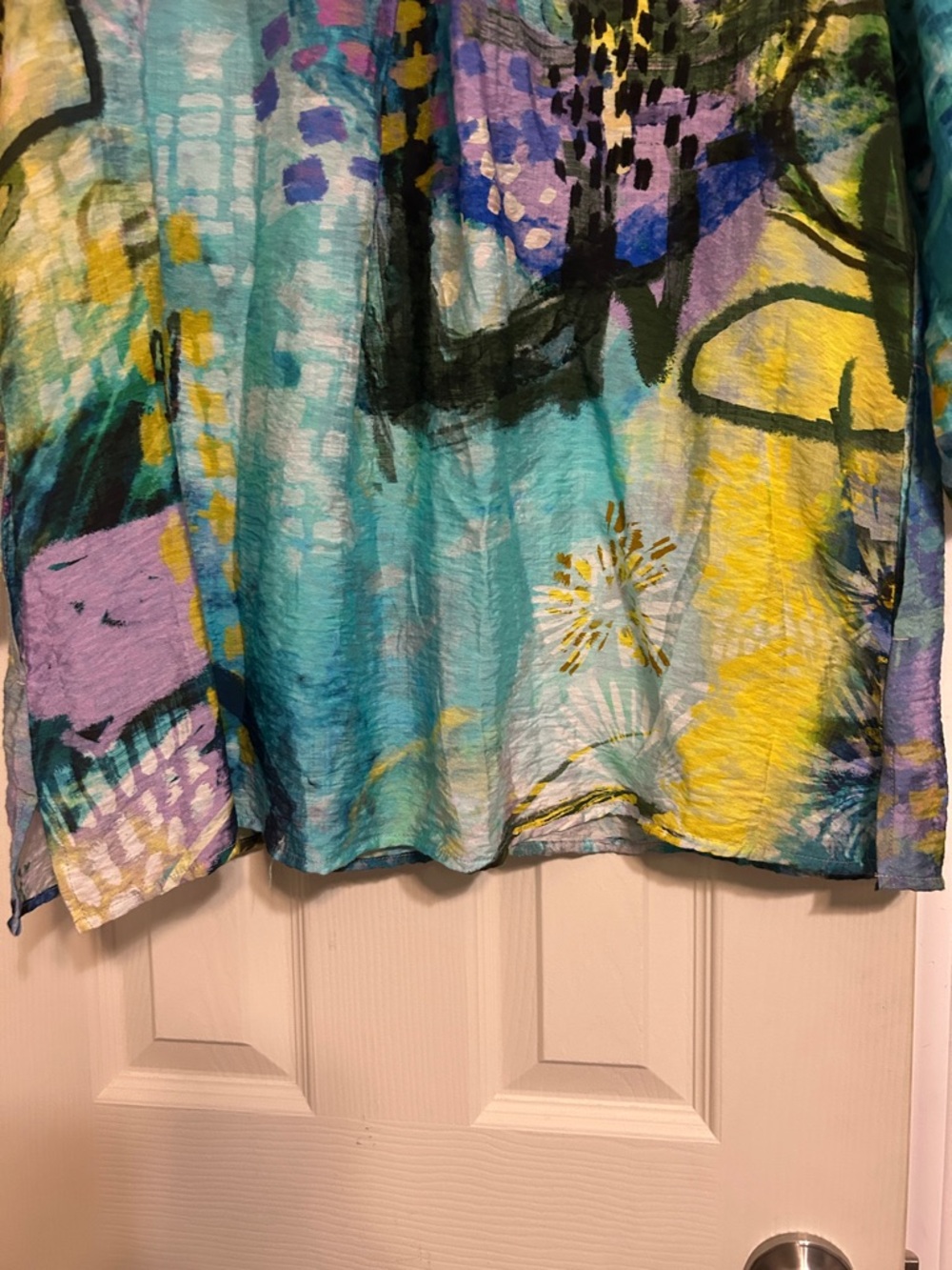 2 for $25 Ali Miles teal pastel blouse - Picture 7 of 7